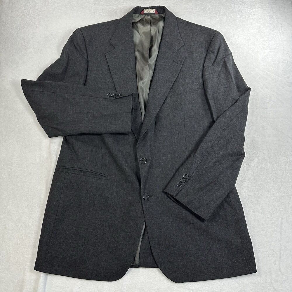 Vintage Botany 500 Couture Wool Suit Jacket Mens 42 Regular Charcoal Gray‎